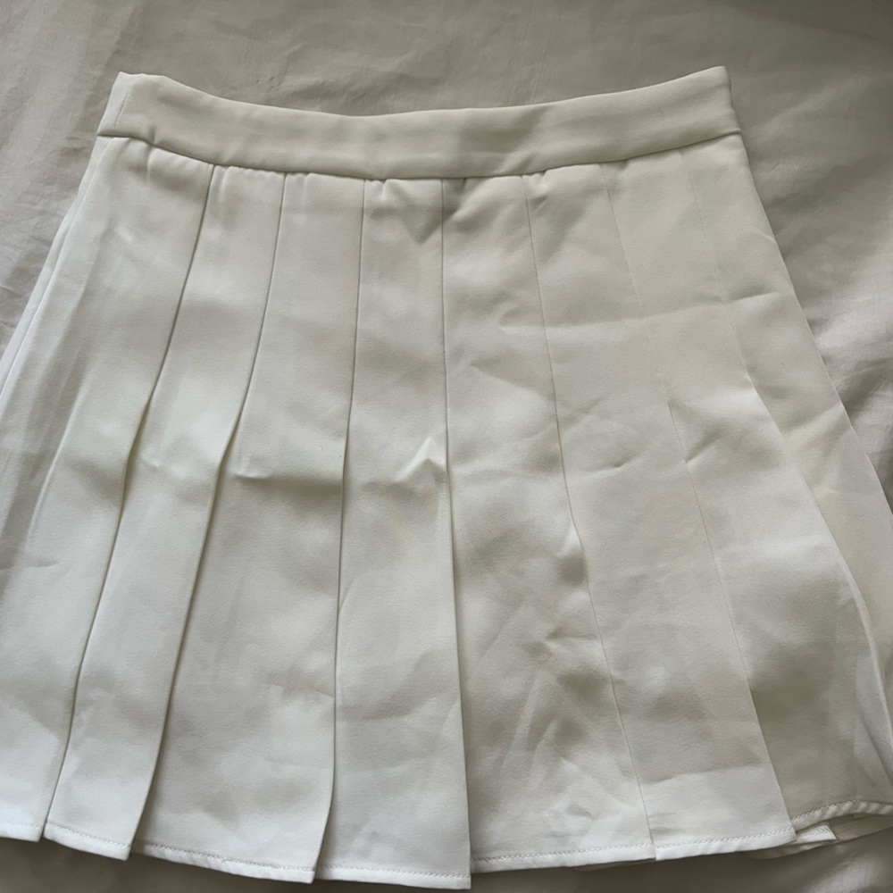White skirt and biker shorts